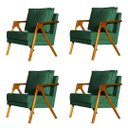 Ver imagem 1 de Kit 4 Poltronas Cadeira Marilia Recepção - Veludo Verde