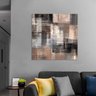 Quadro Abstrato Marrom Artístico 60X60 Para Sala Escritórios - 1