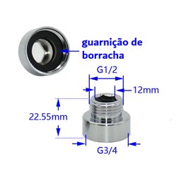 Bucha Redução Invertida Cromado Curta 3/4 X 1/2 - 1704crt Zwd Redução Invertida 3/4 X 1/2 Curta - 4