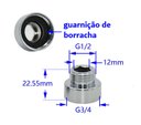 Ver imagem 4 de Bucha Redução Invertida Cromado Curta 3/4 X 1/2 - 1704crt Zwd Redução Invertida 3/4 X 1/2 Curta