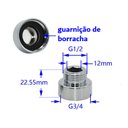 Ver imagem 4 de Bucha Redução Invertida Cromado Curta 3/4 X 1/2 - 1704crt Zwd Redução Invertida 3/4 X 1/2 Curta