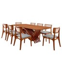 Ver imagem 2 de Conjunto Sala de Jantar Mesa Venus Tampo 220cm Laminado Barril e 8 Cadeiras Viena