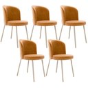 Ver imagem 1 de Kit 5 Cadeiras Sala de Jantar Estofada Gavi Arena L02 Couríssimo Whisky - Lyam Decor