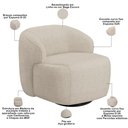 Ver imagem 4 de Kit 02 Poltronas Decorativa Orgânica Giratória para Sala Living Barolo L06 Linho Bege Escuro -