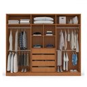Ver imagem 3 de Guarda-roupa Valência 6 Portas 4 Gavetas com Espelho Freijó/creme - Politorno