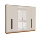 Ver imagem 2 de Guarda-roupa Valência 6 Portas 4 Gavetas com Espelho Freijó/creme - Politorno