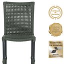 Ver imagem 3 de Mesa Ascoli 100 Cm com 4 Cadeiras Cannes de Alumínio, Pintura Preta e Trama Tela de Corda Náutica