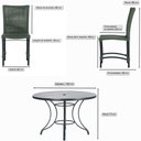 Ver imagem 2 de Mesa Ascoli 100 Cm com 4 Cadeiras Cannes de Alumínio, Pintura Preta e Trama Tela de Corda Náutica