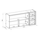 Ver imagem 3 de Aéreo Duplo 120cm Arya 100% Mdf Jequitibá/gris Fosco - Sallar Home