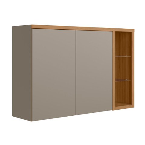 Aéreo Duplo 120cm Arya 100% Mdf Jequitibá/gris Fosco - Sallar Home