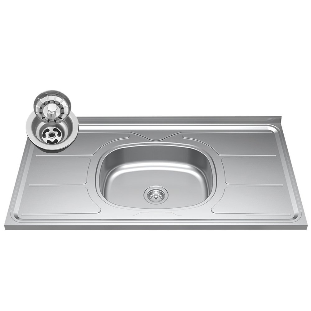Armário Aéreo Indiana e Balcão Gabinete 100cm com Pia Inox Luziania Preto/Cinza- Lumil Lumil Móveis  - 8