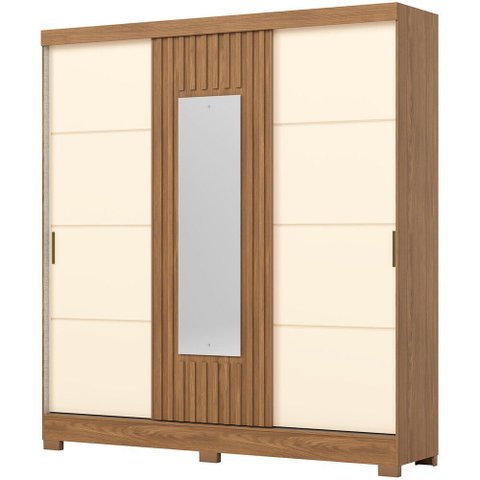 Guarda-roupa 3 Portas de Correr com Espelho B376 Henn