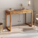 Ver imagem 2 de Mesa Escrivaninha Madeira 2 Gavetas Noah Idimex