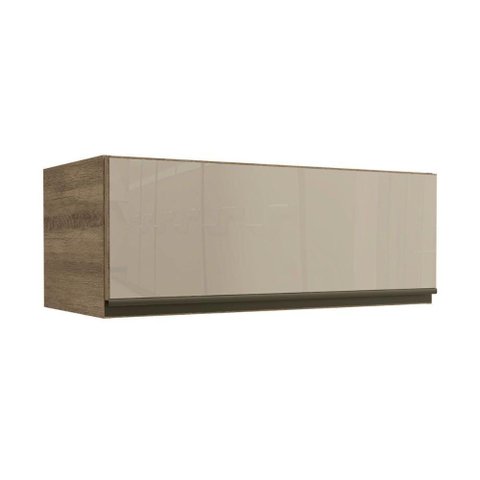 Armário de Geladeira P- Cozinha Maxxi G770 C- 1 Porta Basculante C- Vidro 80cm Nogal - Kappesberg