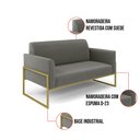 Ver imagem 6 de Sofá Namoradeira com Poltrona Base Industrial Alta Dourado Marisa Suede D03 - D’Rossi Grafite