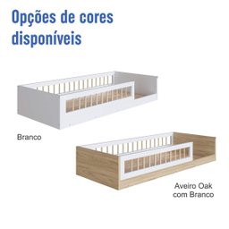 Cama de Chão Solteiro sem Colchão Branco Linha Affetto Aft008 Completa Móveis - 7 Cama de Chão Solteiro sem Colchão Branco Linha Affetto Aft008 Completa Móveis - 7