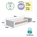 Ver imagem 3 de Cama de Chão Solteiro sem Colchão Branco Linha Affetto Aft008 Completa Móveis