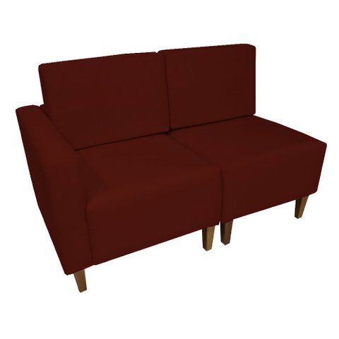 Poltrona Decorativa Alicia Lado Direito Suede Marsala Pés Madeira Mz Decor