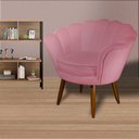 Ver imagem 4 de Poltrona Decorativa Pétala Pés Palito Suede Rosa