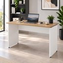 Ver imagem 1 de Mesa Retangular Escrivaninha 150 cm X 60 cm Tampo 25 mm Pés Painel F5 Office Cor:Macadâmia com