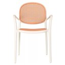 Ver imagem 6 de Kit 4 Cadeiras Empilhável Portofino Fratini Polipropileno Cor Nude e Assento Simulando Palha Rattan
