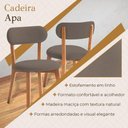 Ver imagem 6 de Cadeira de Jantar Apa Estrutura em Madeira Maciça Estofado em Tecido Linho Cinza