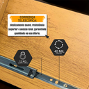 Ver imagem 5 de Armário Multiuso Toronto com 2 Portas 1 Gaveta e Nicho para Micro-Ondas com Rodízios Marrom/Cinamomo