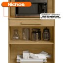 Ver imagem 2 de Armário Multiuso Toronto com 2 Portas 1 Gaveta e Nicho para Micro-Ondas com Rodízios Cinamomo