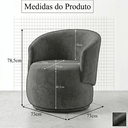 Ver imagem 4 de Poltrona Redonda Confortável Capri Compose Bouclé Corino Luxuosa p/ Sala Recepção Hall Consultório:B