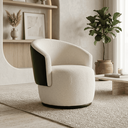 Ver imagem 6 de Poltrona Redonda Confortável Capri Compose Bouclé Corino Luxuosa p/ Sala Recepção Hall Consultório:B