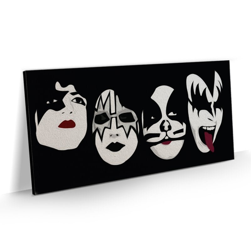 Quadro Banda Rock Grande Kiss Máscaras Decorativo 100x50 - 1