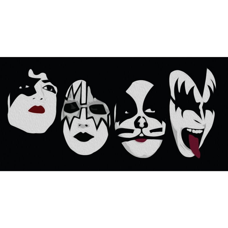Quadro Banda Rock Grande Kiss Máscaras Decorativo 100x50 - 2