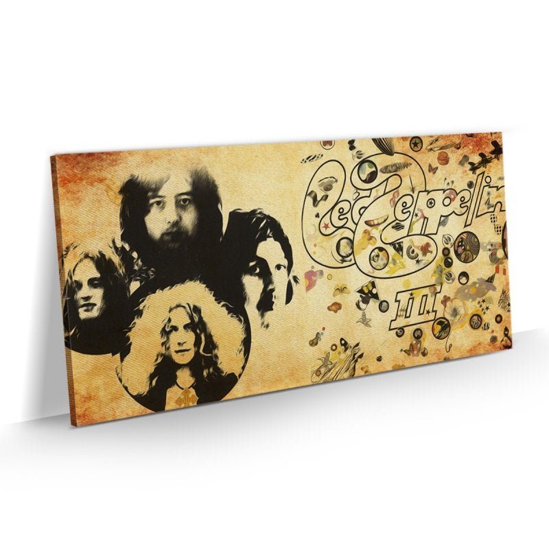 Quadro Banda Rock Led Zeppelin Álbum III Tela Canvas 80x40 - 1
