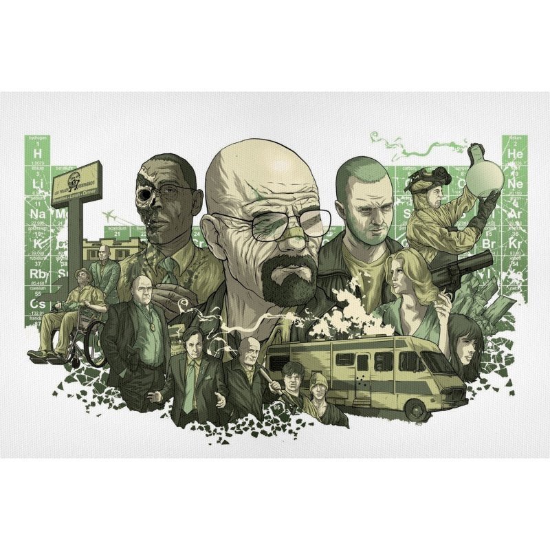 Quadro Breaking Bad Estilizado Estilo Quadrinhos 60x40 - 2