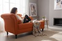 Ver imagem 2 de Recamier Decorativo Divã Styllus Lado Direito Veludo Terracota