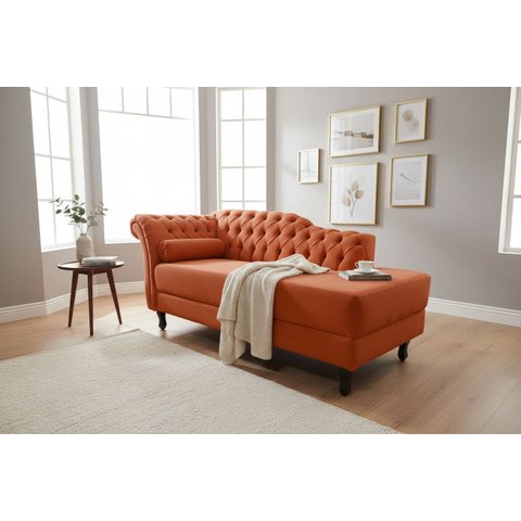 Recamier Decorativo Divã Styllus Lado Direito Veludo Terracota