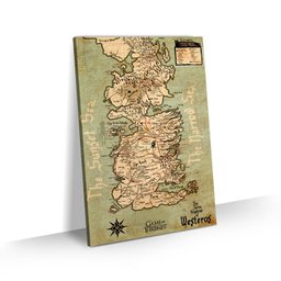 Quadro Game of Thrones Grande Mapa Westeros 7 Reinos 90x60 - 1