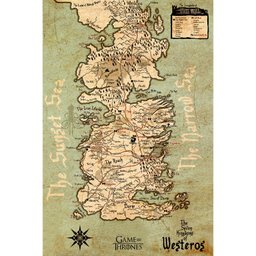 Quadro Game of Thrones Grande Mapa Westeros 7 Reinos 90x60 - 2