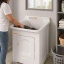 Ver imagem 6 de Gabinete Tanque 40l Lavar Roupas Calçados Branco em Fibra Área de Serviço Lavanderia Stilofibras