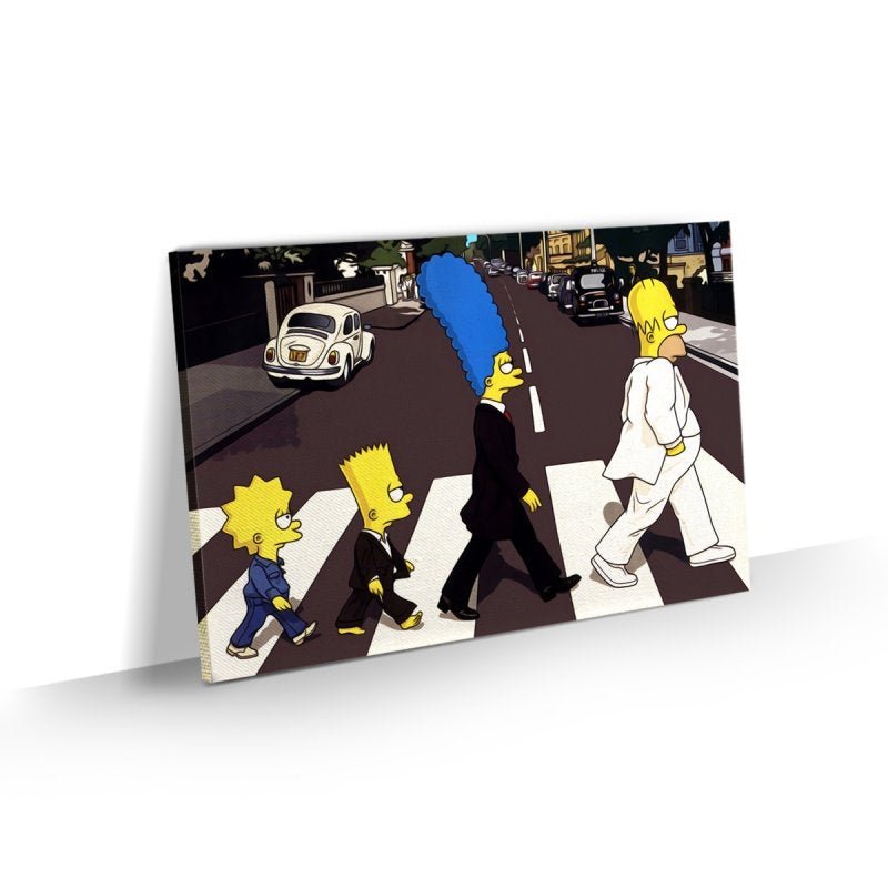 Quadro Os Simpsons Grande Beatles Abbey Road Sala 90x60 - 1