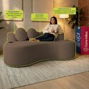 Ver imagem 6 de Conjunto de Sofá 3 e 2 Lugares Veda Xpand Tech Tecido Bouclê Marrom Cama Inbox
