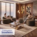 Ver imagem 2 de Conjunto de Sofá 3 e 2 Lugares Veda Xpand Tech Tecido Bouclê Marrom Cama Inbox