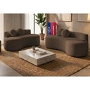 Ver imagem 1 de Conjunto de Sofá 3 e 2 Lugares Veda Xpand Tech Tecido Bouclê Marrom Cama Inbox