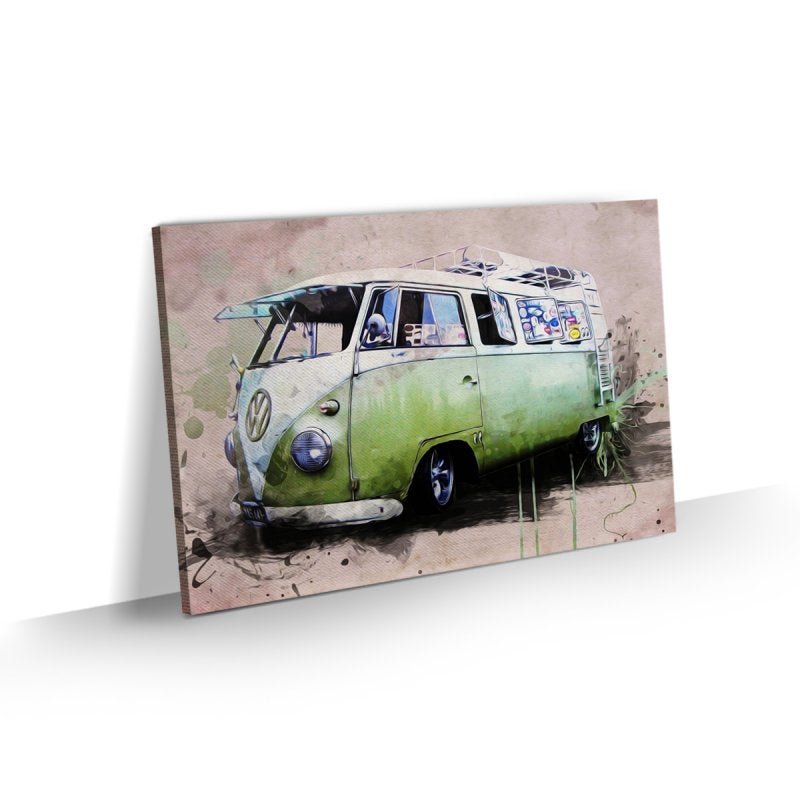 Quadro Retrô Vintage Kombi Decoração Tela Tecido 90x60 - 1