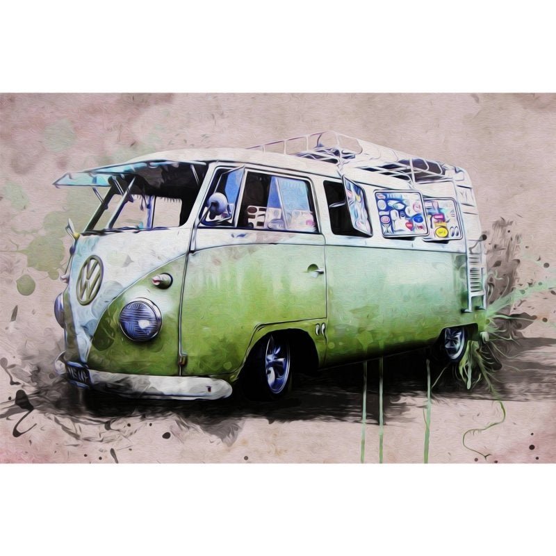 Quadro Retrô Vintage Kombi Decoração Tela Tecido 90x60 - 2