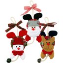 Ver imagem 1 de Kit 6 Pendente Natalino Boneco de Neve Rena Papai Noel 18cm
