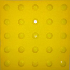 Piso Tátil Alerta Pvc Amarelo 16 Peças 25x25cm Nbr9050