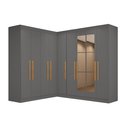 Ver imagem 2 de Módulo de Canto com Puxadores MDF e Espelho Paris Cinza/Onix