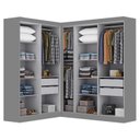 Ver imagem 5 de Módulo de Canto com Puxadores MDF e Espelho Paris Cinza/Onix