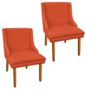 Ver imagem 1 de Kit 2 Cadeira Poltrona Decorativa Liz Suede Laranja - D'rossi